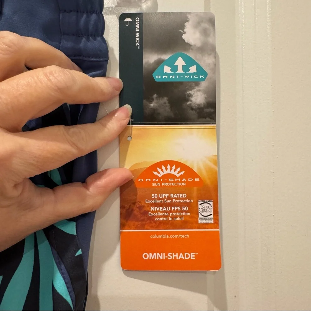 NWT Columbia Omni-Shade UPF 30 Sandy Shores Board Shorts Aquamarine Size L 14/16